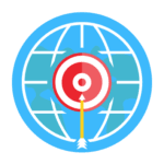 target with arrow on globe