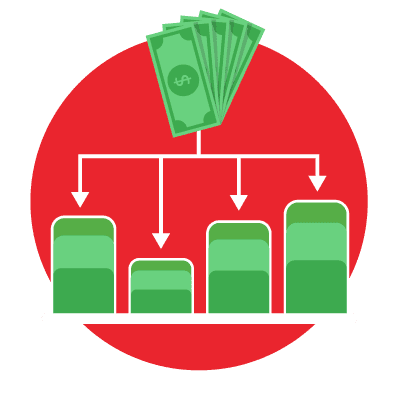 graphic of money and a pricing structure