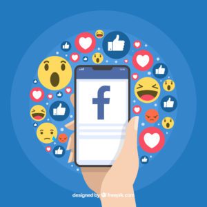 Facebook graphic with emojis