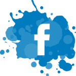 paint splattered facebook logo
