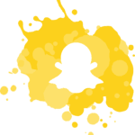 paint splattered snapchat logo