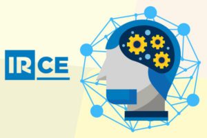Graphic of artificial intelligence with IRCE logo