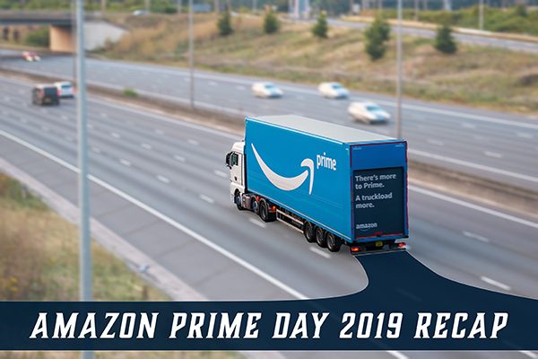 Amazon Prime Day truck on the highway.