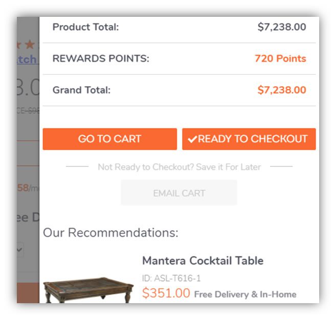screenshot of checkout page with subdued email cart button