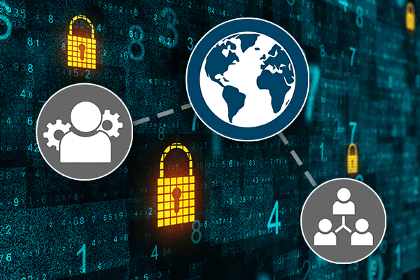 Abstract binary code background with padlocks. Protect and technology concept. 3D Rendering