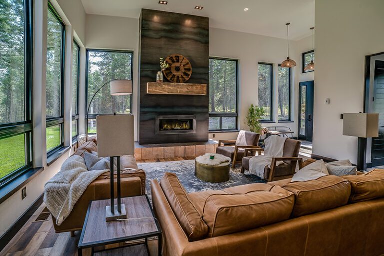 Luxurious living room with large furniture.