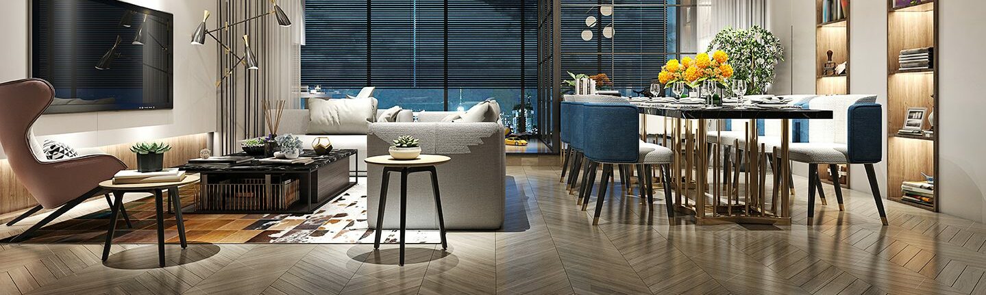 Luxurious living room with large furniture.
