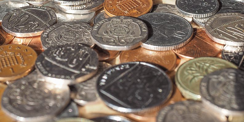 Pile of collectible coins.