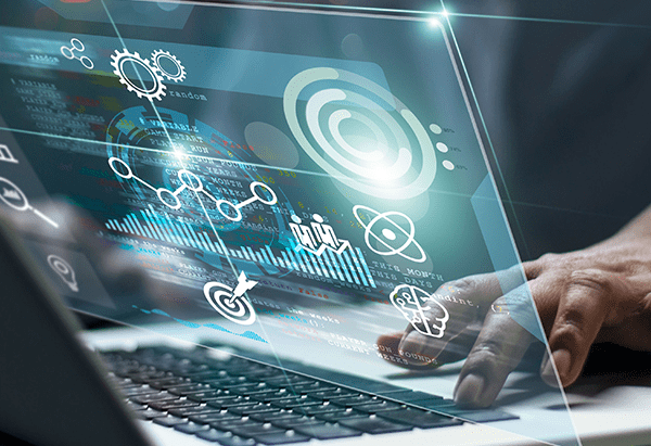 Zoomed in data analysis on laptop