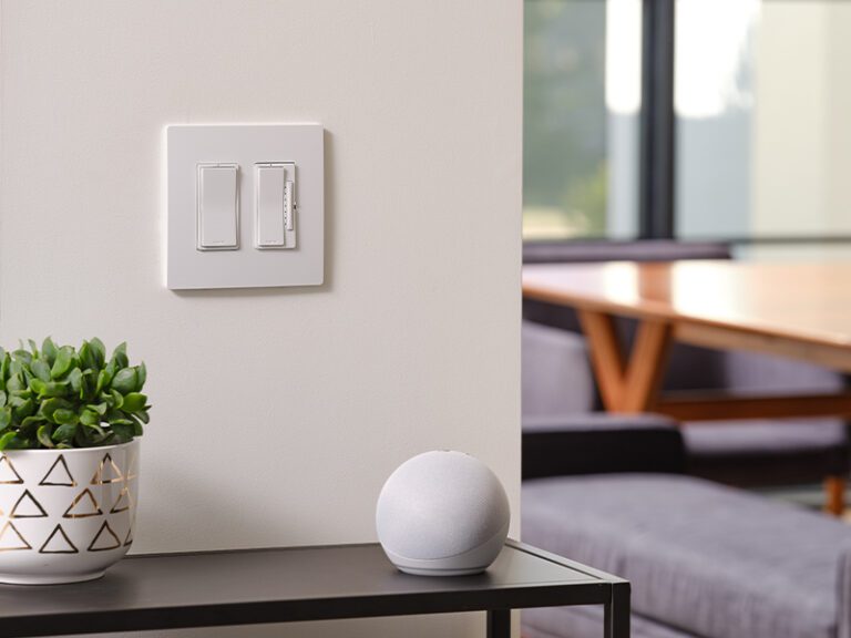 legrand light switch on wall in hallway