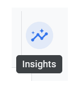 Screenshot of Insights button in GA4.
