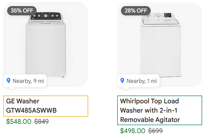 screenshot example of optimized Google merchant center titles