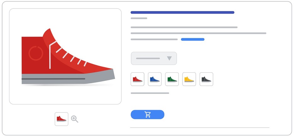 example of google merchant center product variant details
