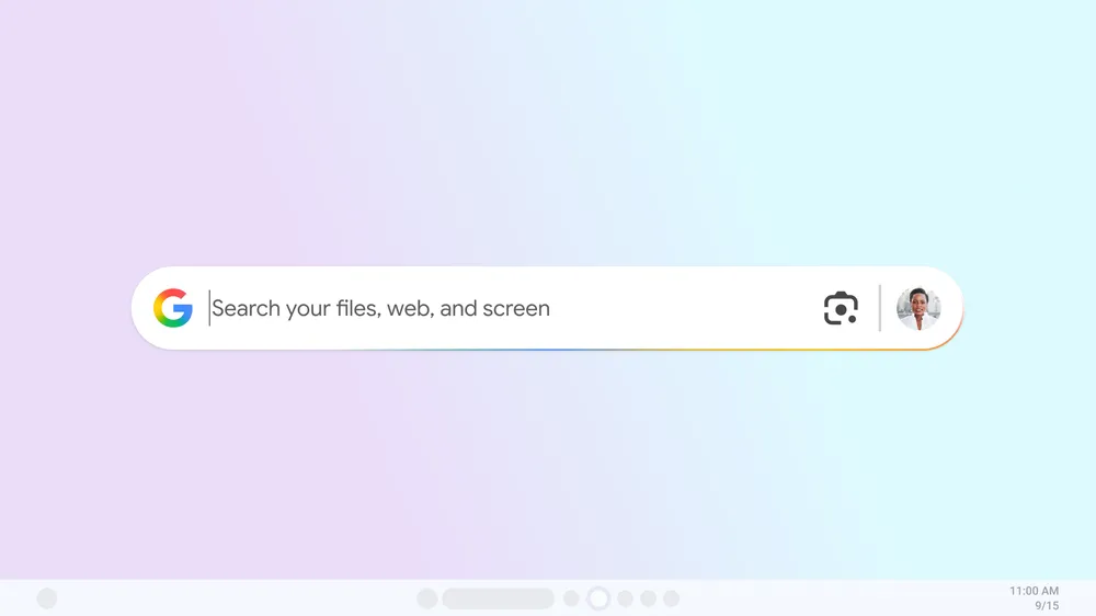 A computer screen shows search bar with text "search your files, web, and screen"