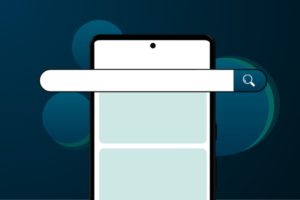 illustration of mobile SERPs. search results page mockup