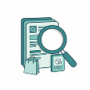 Magnifying glass over search results with a shopping bag and product tag, representing paid search and Google Shopping