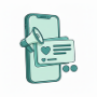 Smartphone with a megaphone and a social post with a heart, representing social media advertising