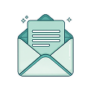 Open envelope with a letter inside, representing a welcome email series